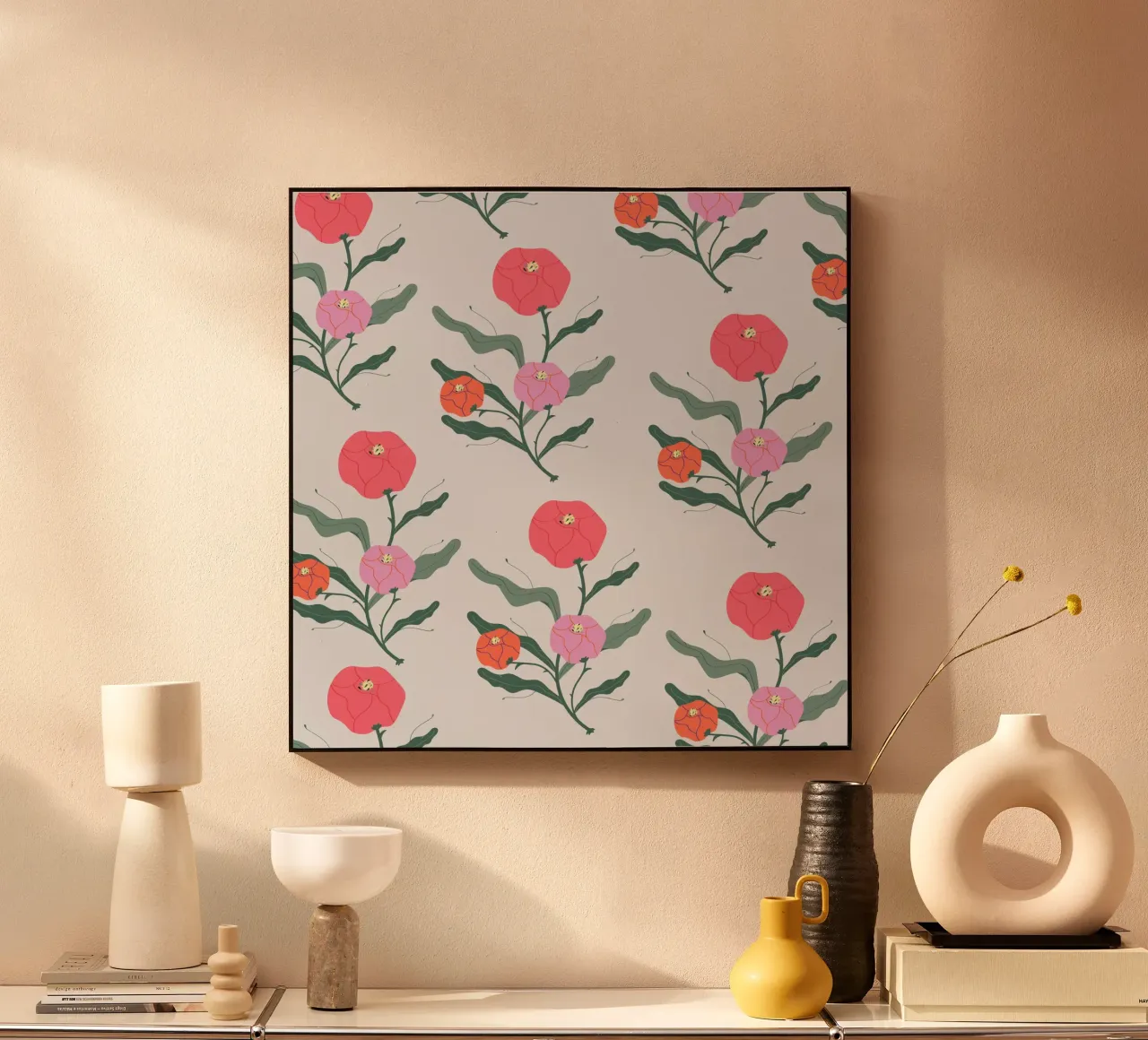 Poeony Pattern plexiglass da Silvie Illustration