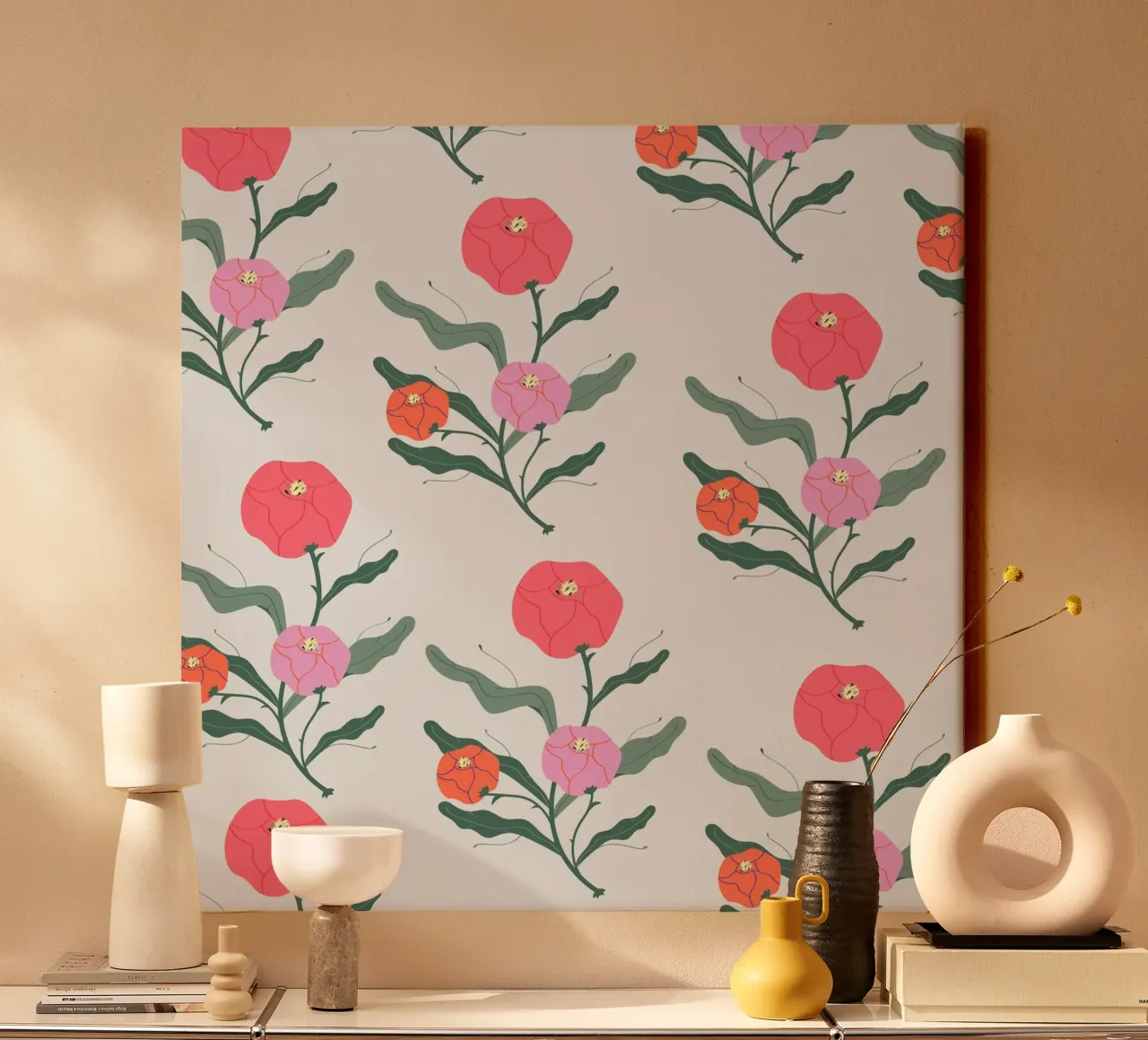 Poeony Pattern tela da Silvie Illustration
