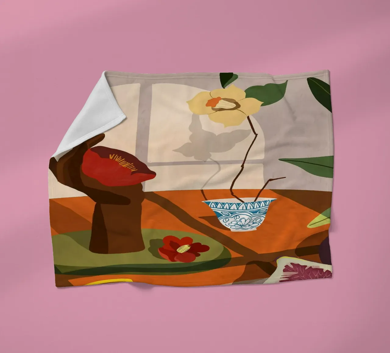 Fig & Camelia coperta in pile da Arty Guava