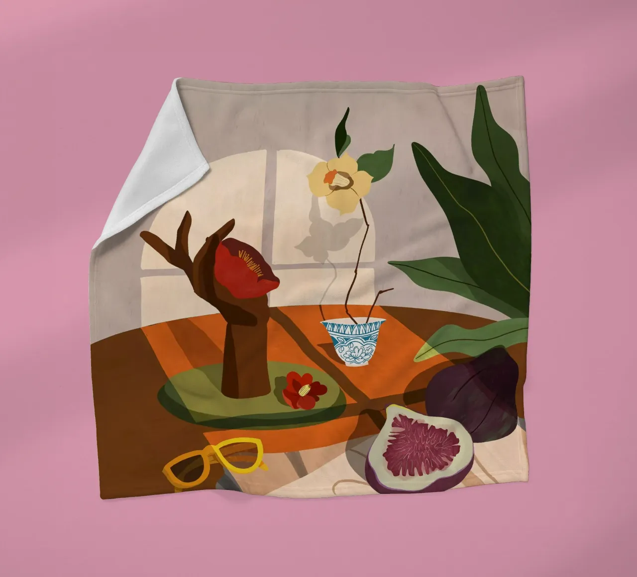 Fig & Camelia coperta in pile da Arty Guava