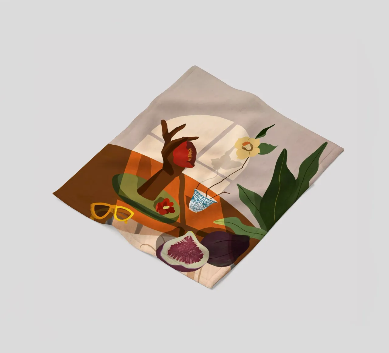 Fig & Camelia coperta in pile da Arty Guava