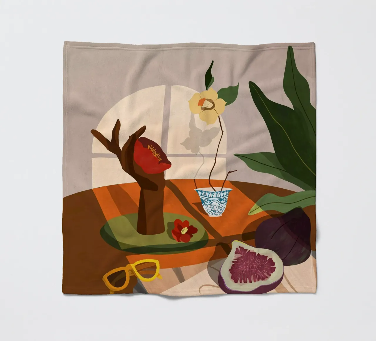 Fig & Camelia coperta in pile da Arty Guava