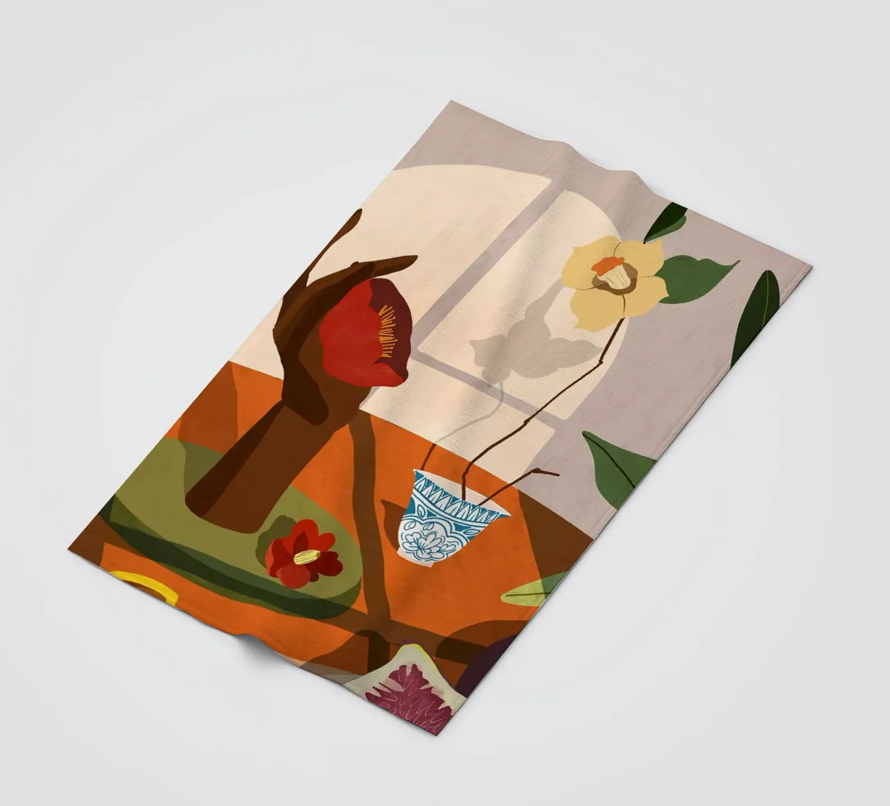 Fig & Camelia coperta in pile da Arty Guava