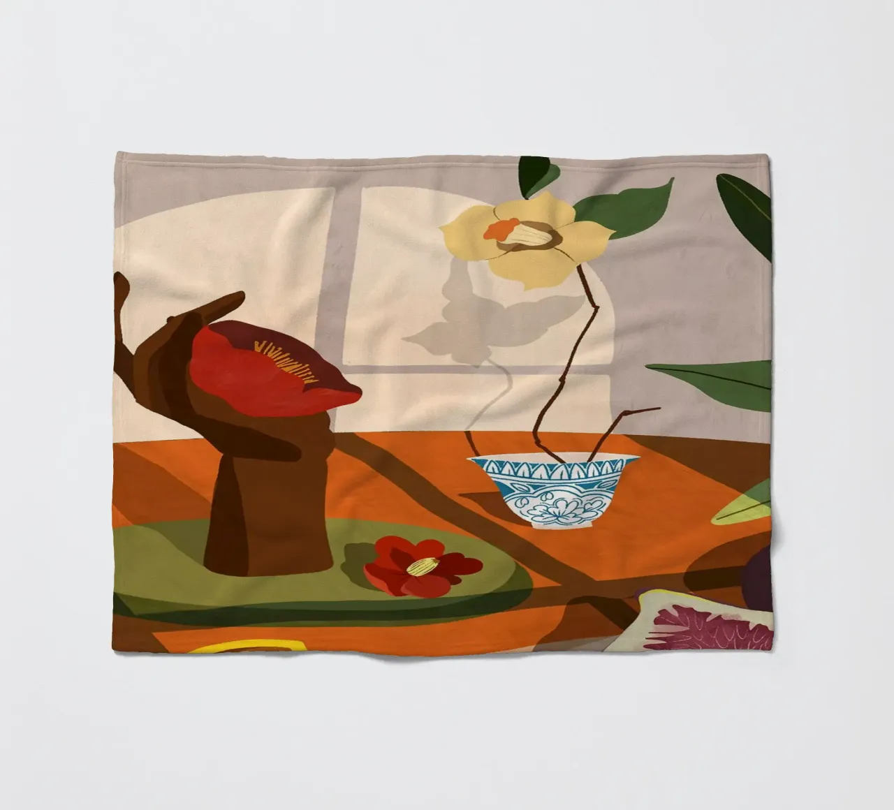 Fig & Camelia coperta in pile da Arty Guava