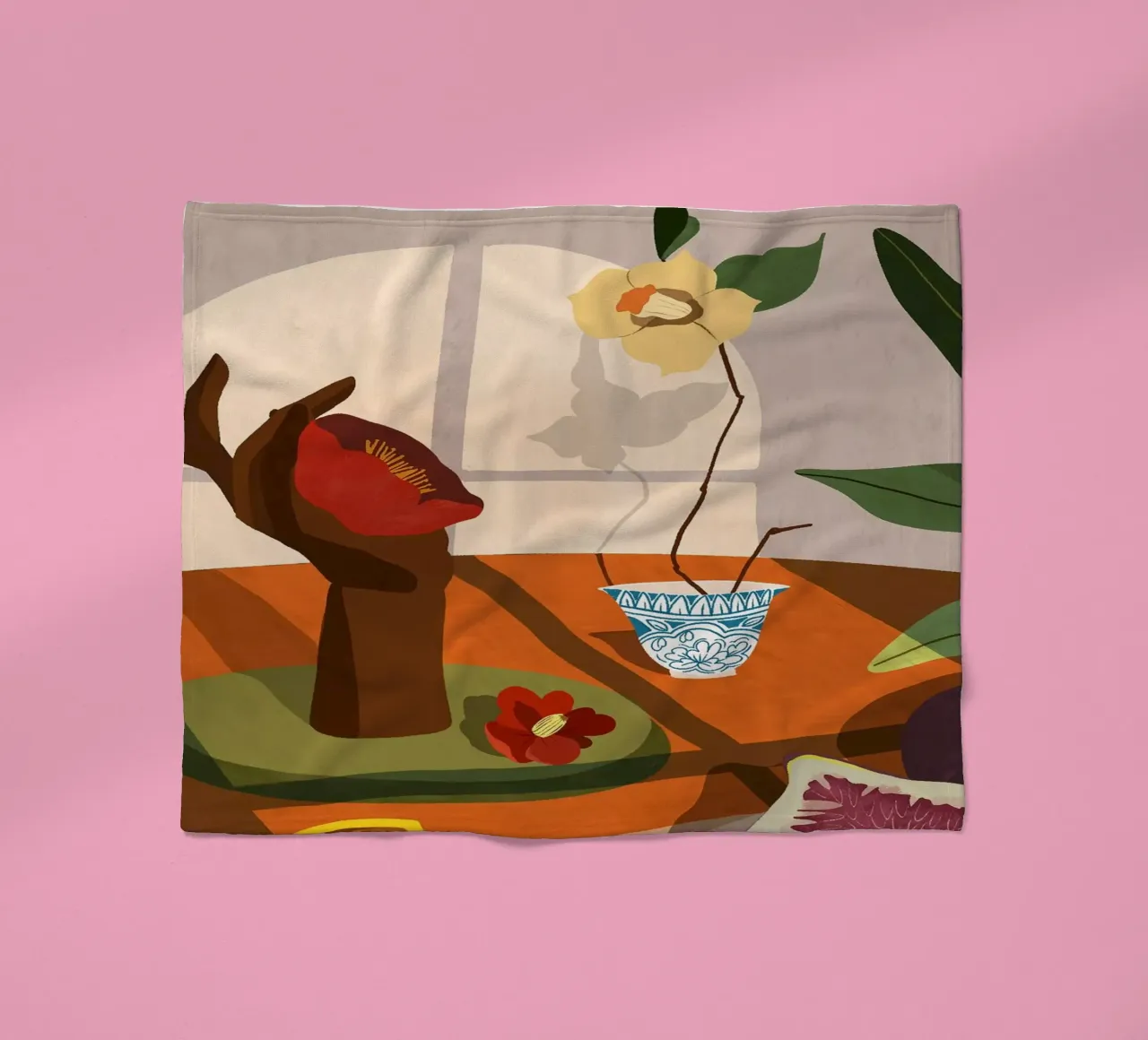 Fig & Camelia coperta in pile da Arty Guava