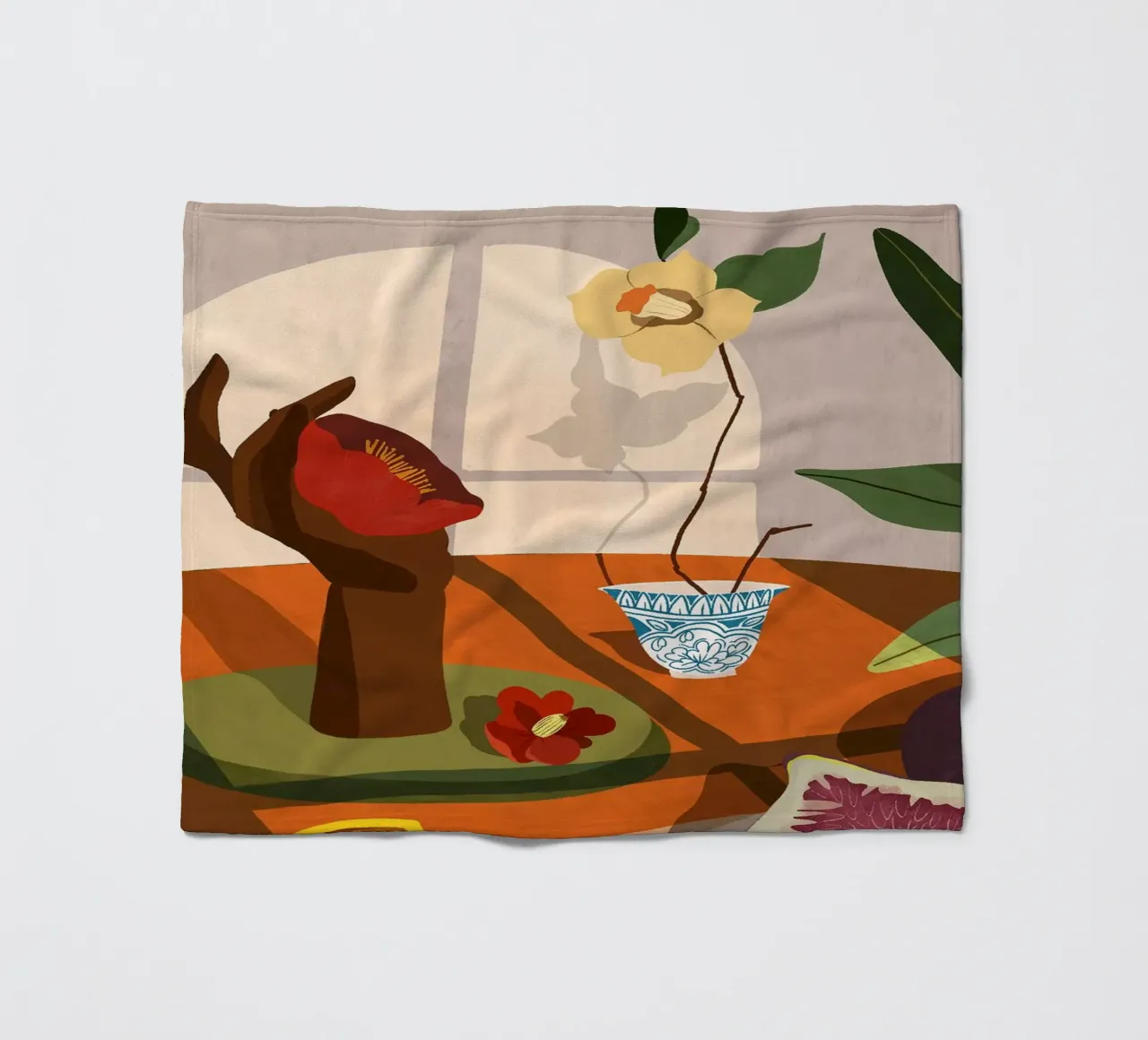 Fig & Camelia coperta in pile da Arty Guava