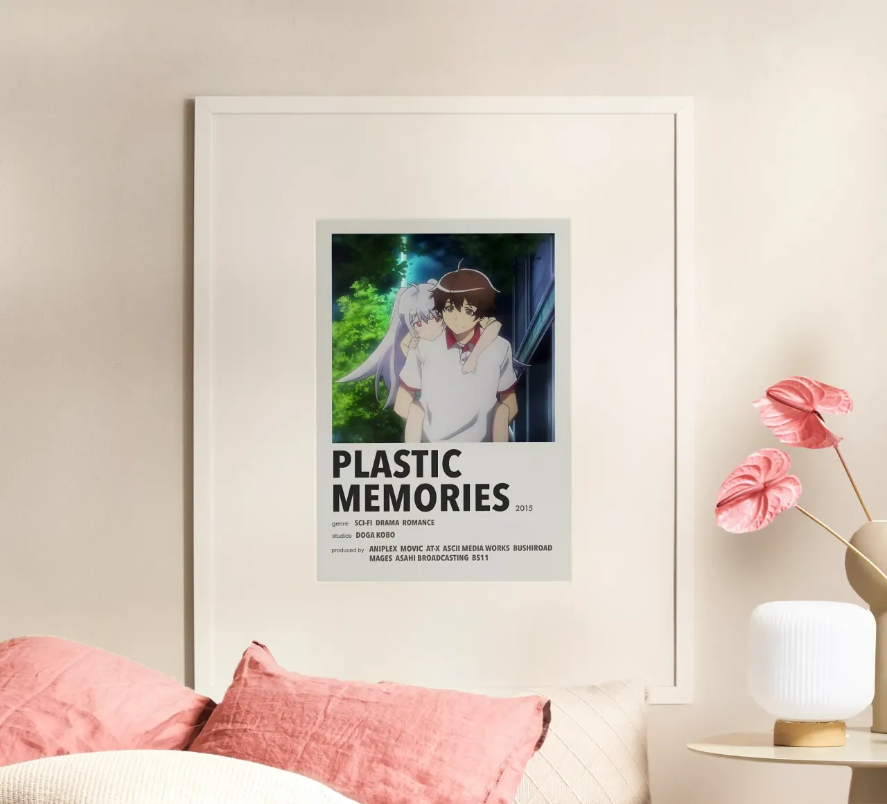 PLASTIC MEMORIES  2015 poster con telaio in legno da Totoya