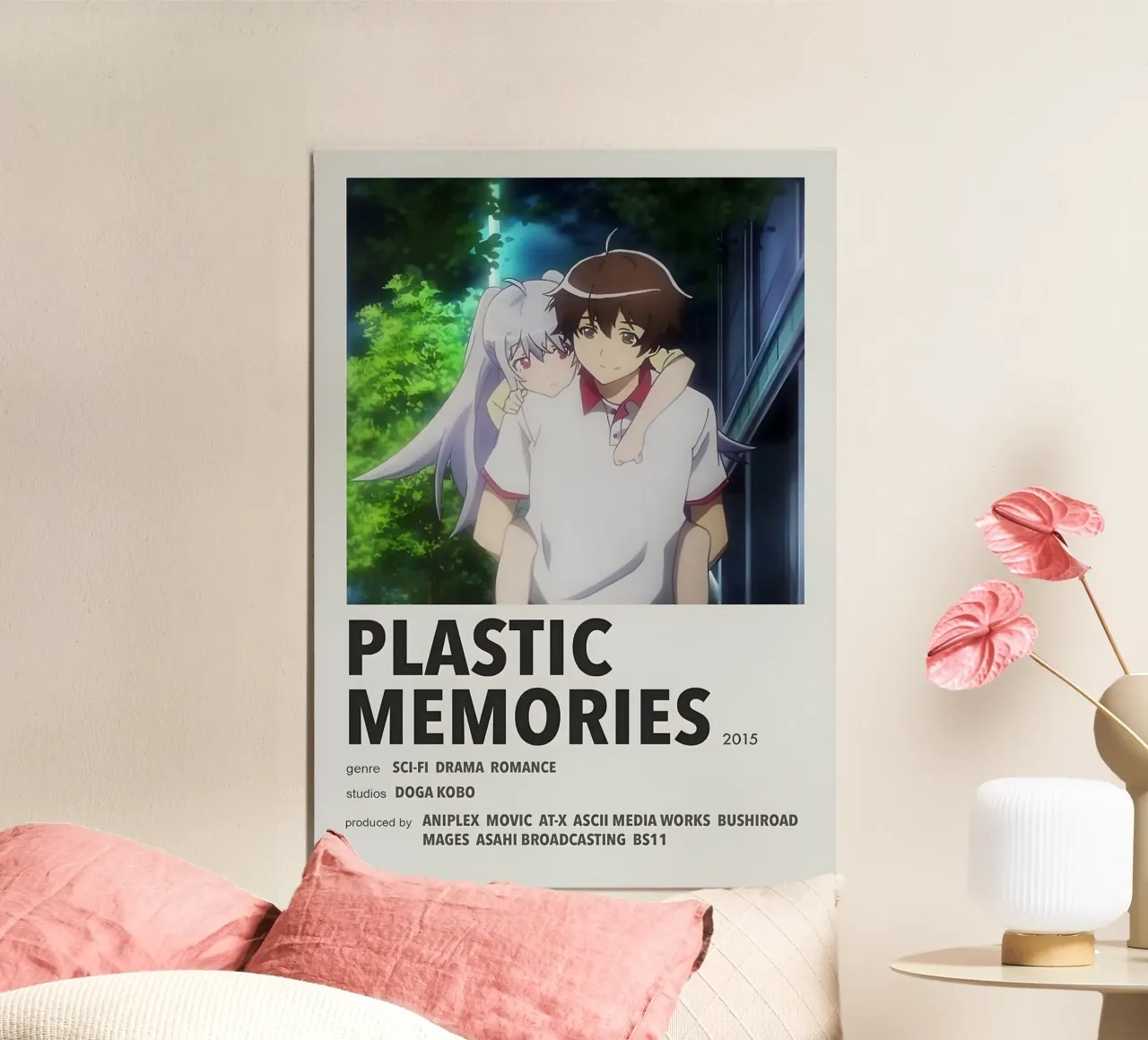 PLASTIC MEMORIES  2015 poster con telaio in legno da Totoya