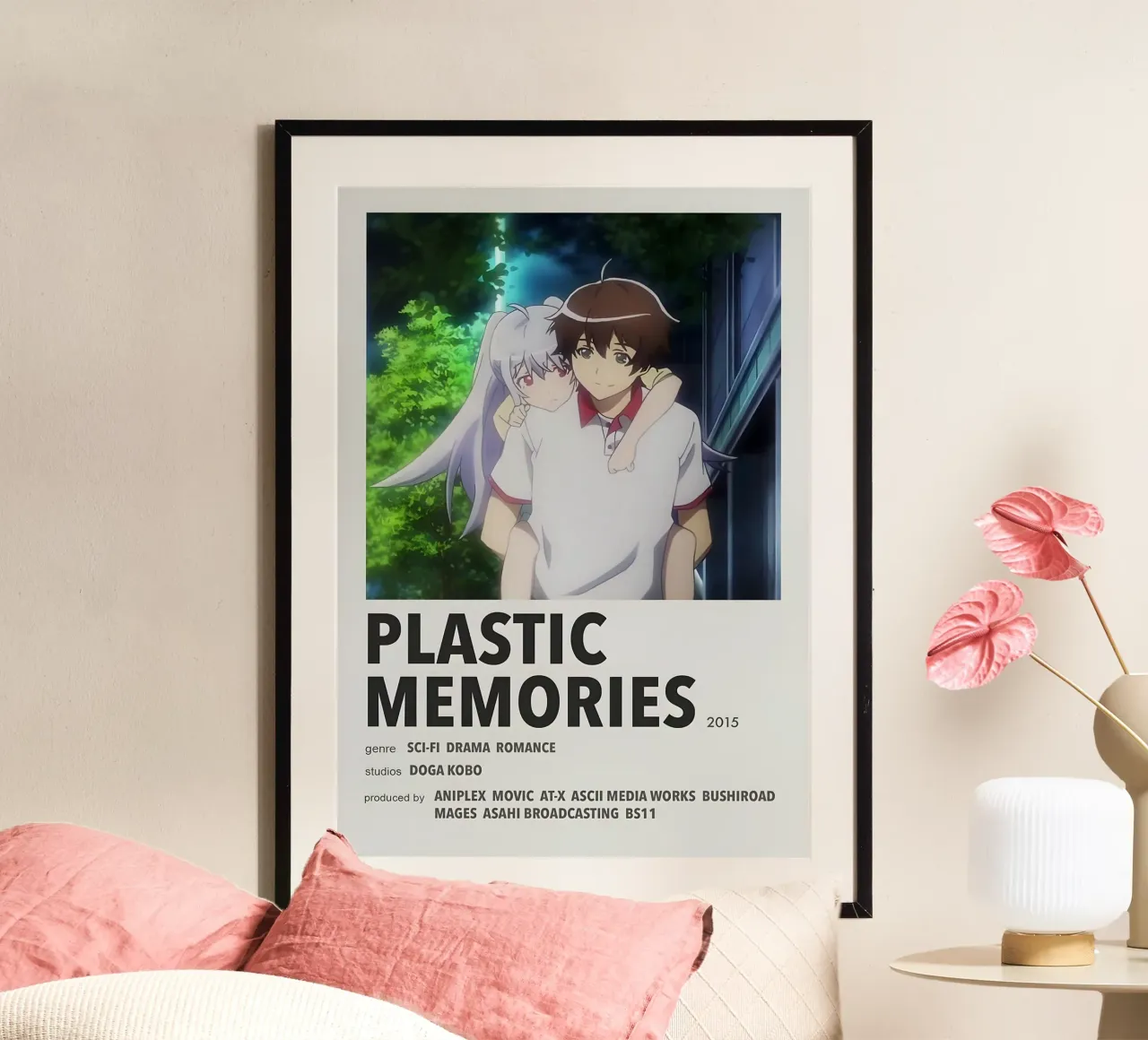 PLASTIC MEMORIES  2015 poster con telaio in legno da Totoya