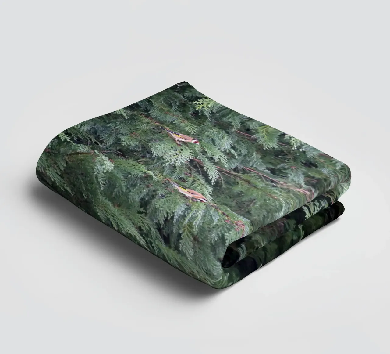 Cardellini su un albero di conifere asciugamano da bagno da Jack C Photography