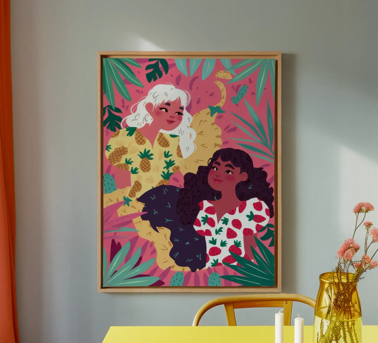 Armonia floreale in fiore tela con Cornice a cassetta da Ivory Frame