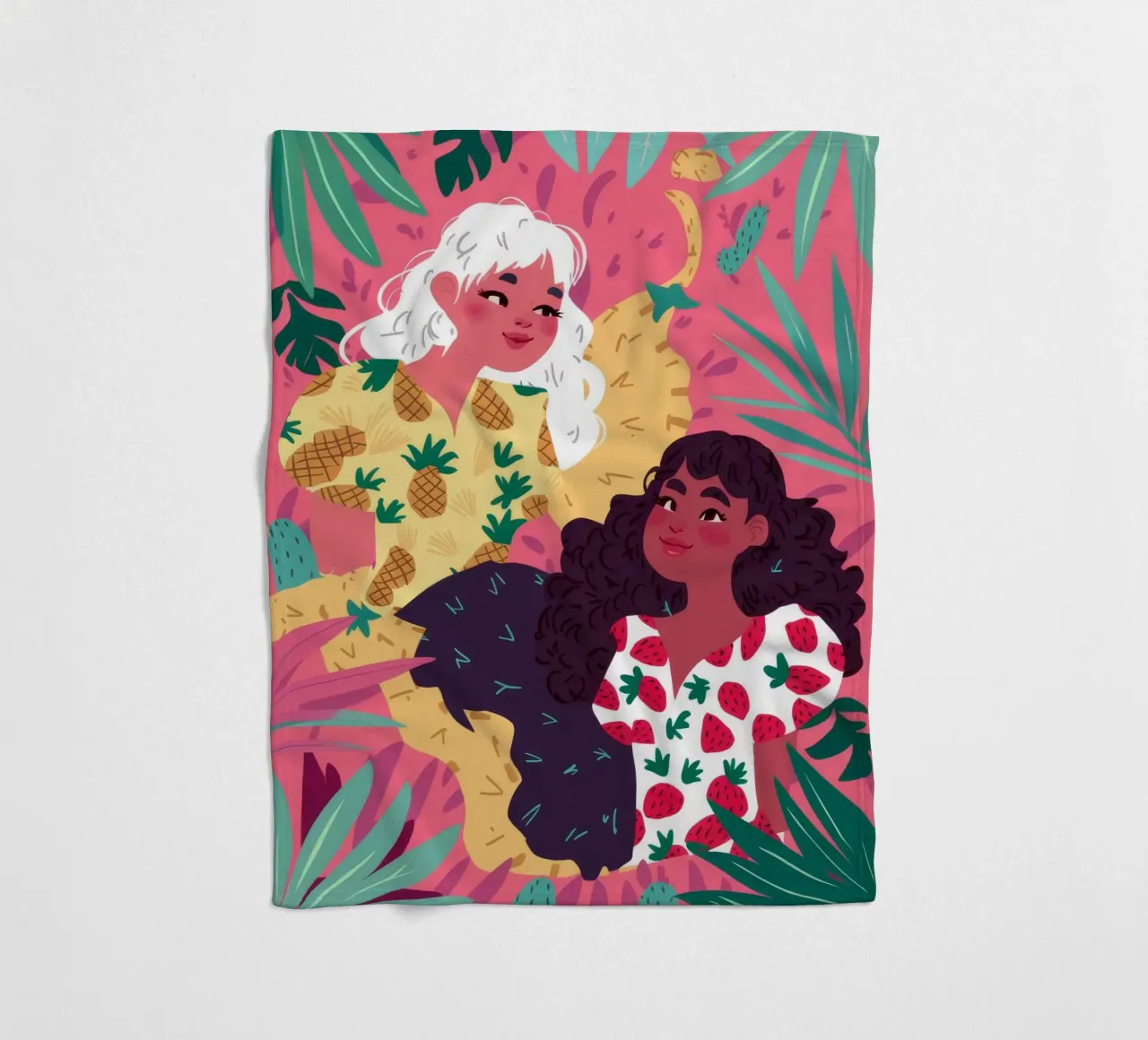 Blossoming Floral Harmony fleece blanket by Ivory Frame