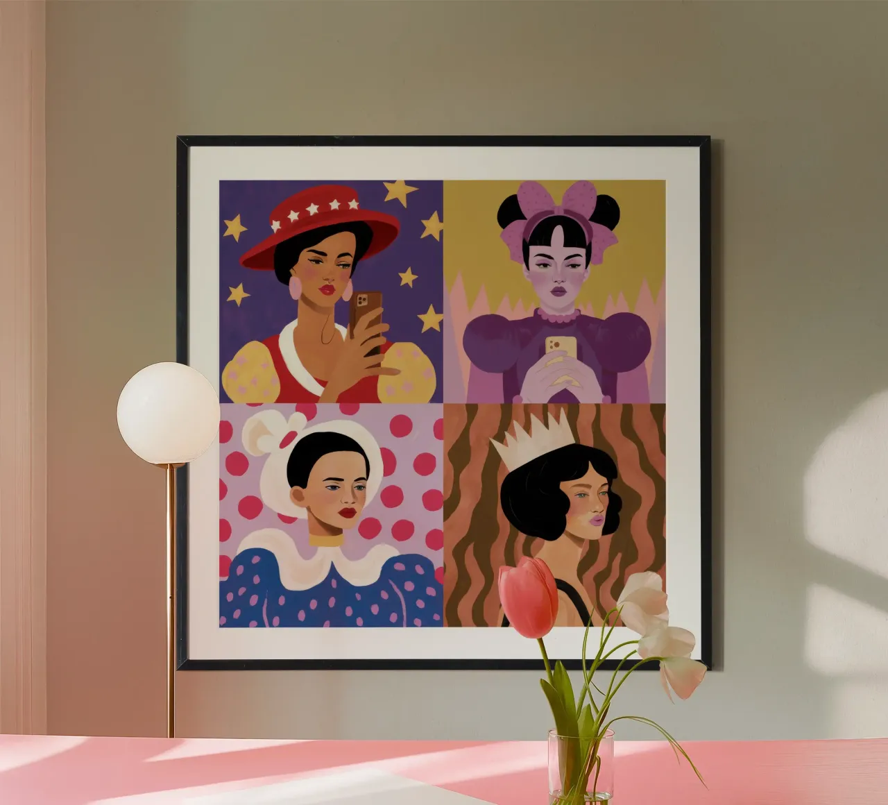 Quartetto stravagante poster con telaio in plastica da Ivory Frame
