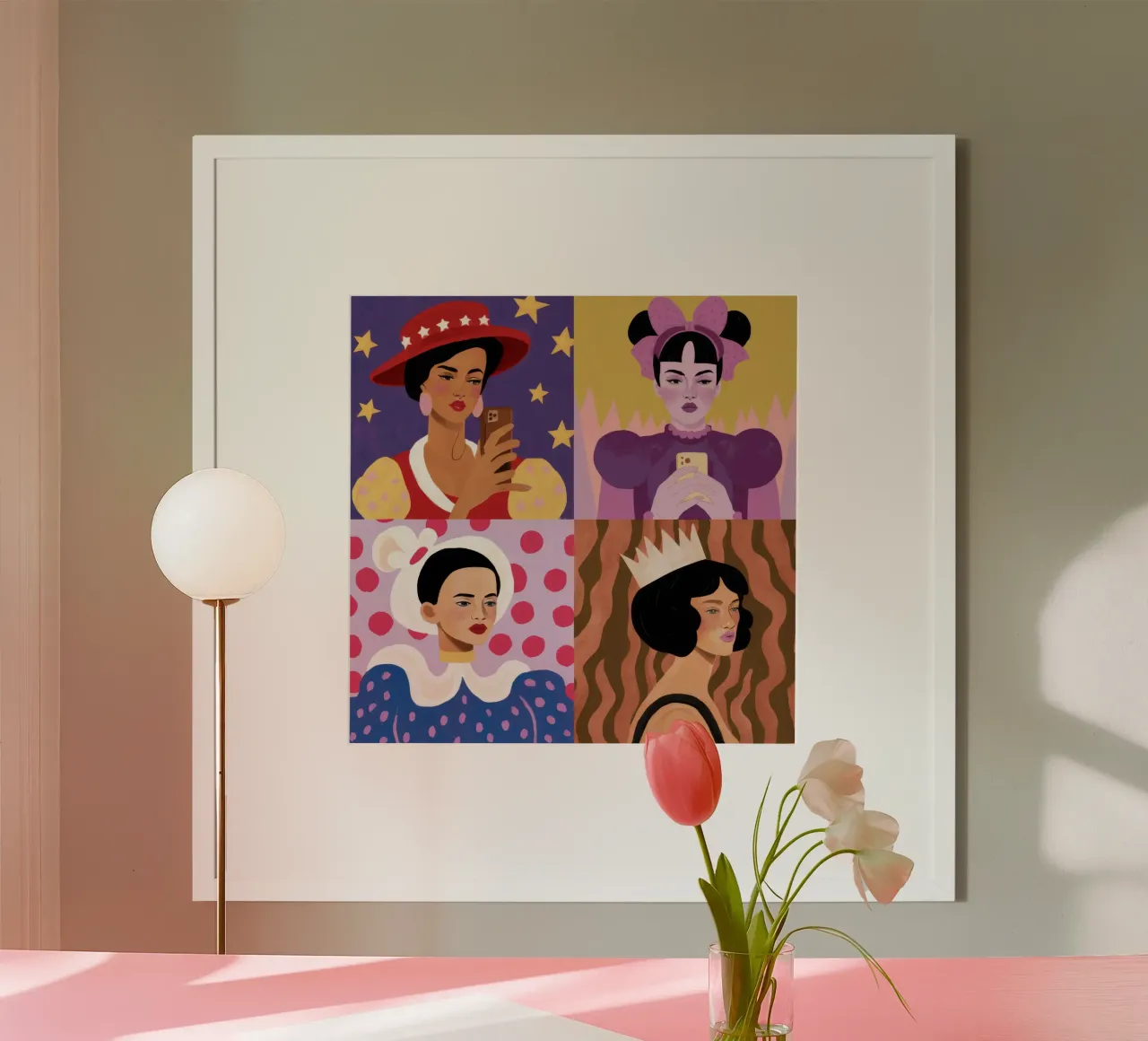 Quartetto stravagante poster con telaio in plastica da Ivory Frame
