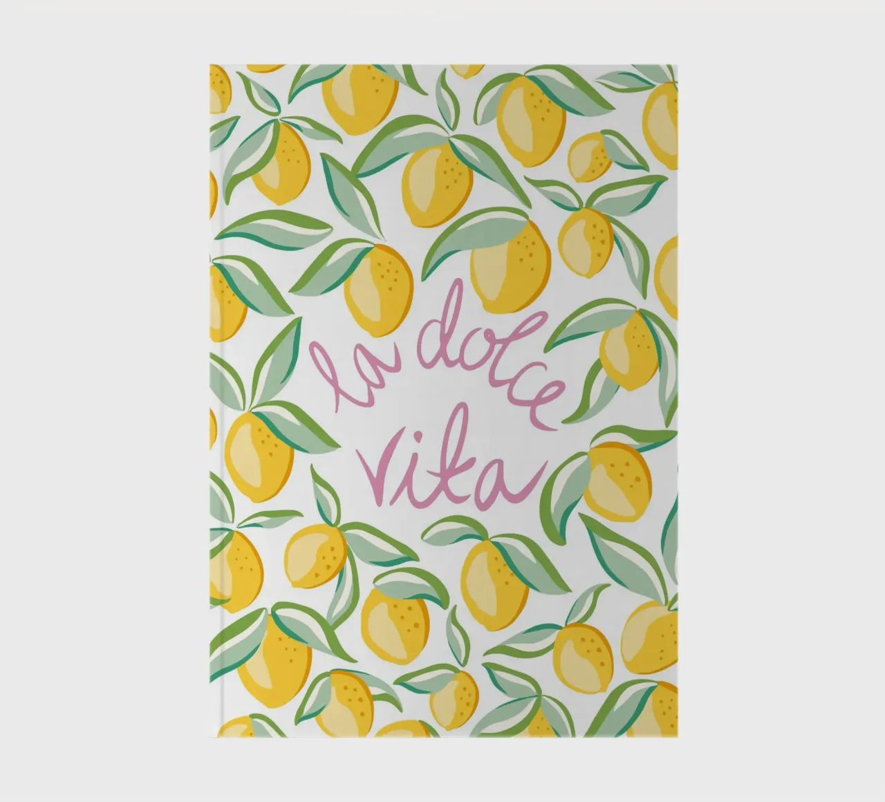 La dolce vita pink typography with lemons notebook by Vivdesign