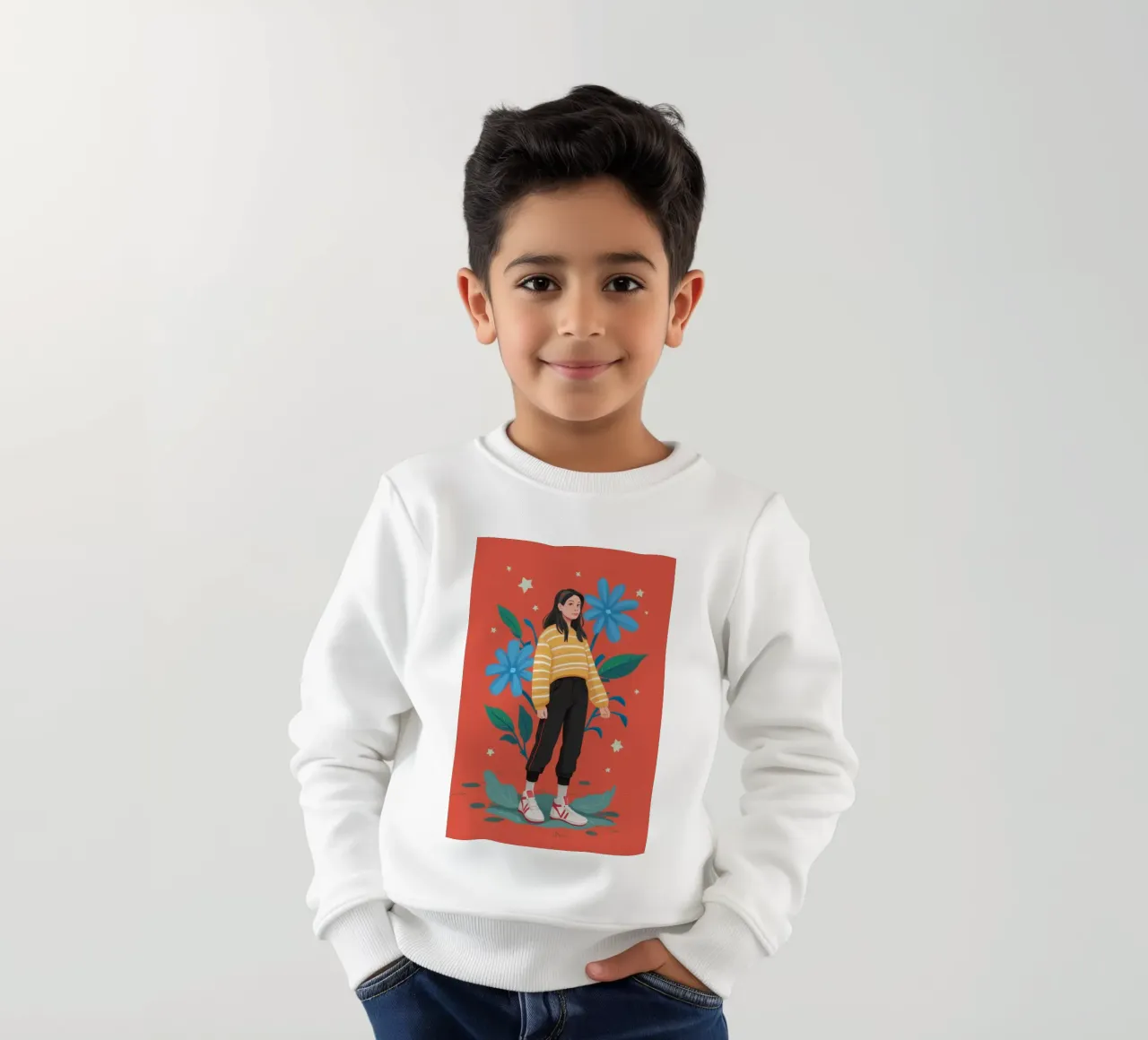 Bold Floral Stance kids sweatshirt by Ivory Frame