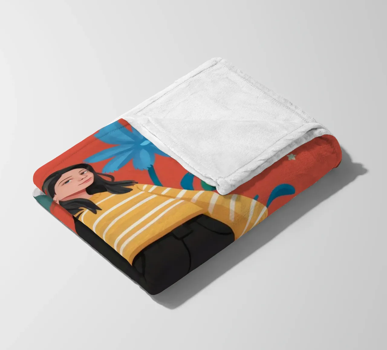 Bold Floral Stance fleece blanket by Ivory Frame