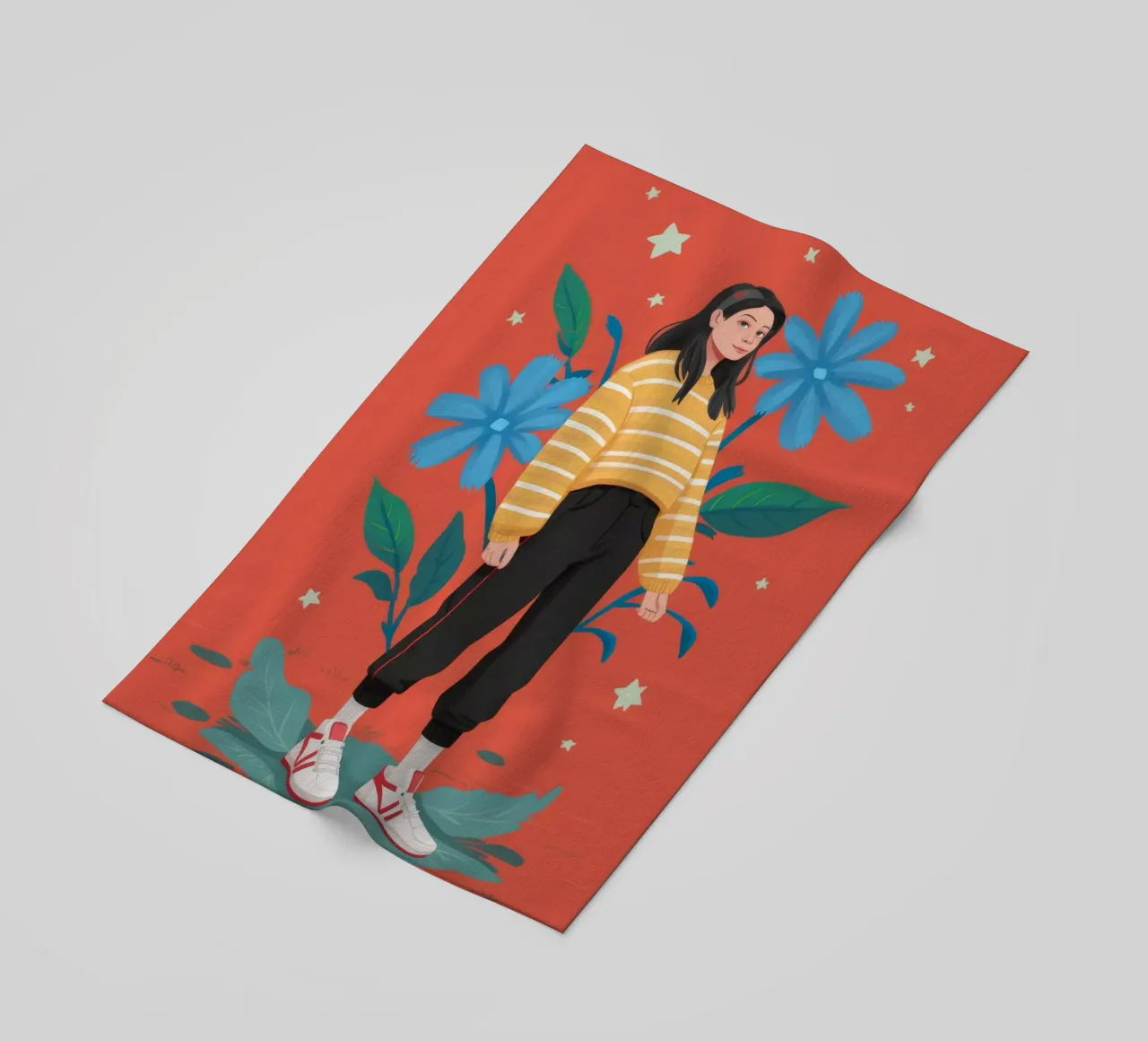 Bold Floral Stance beach towel by Ivory Frame