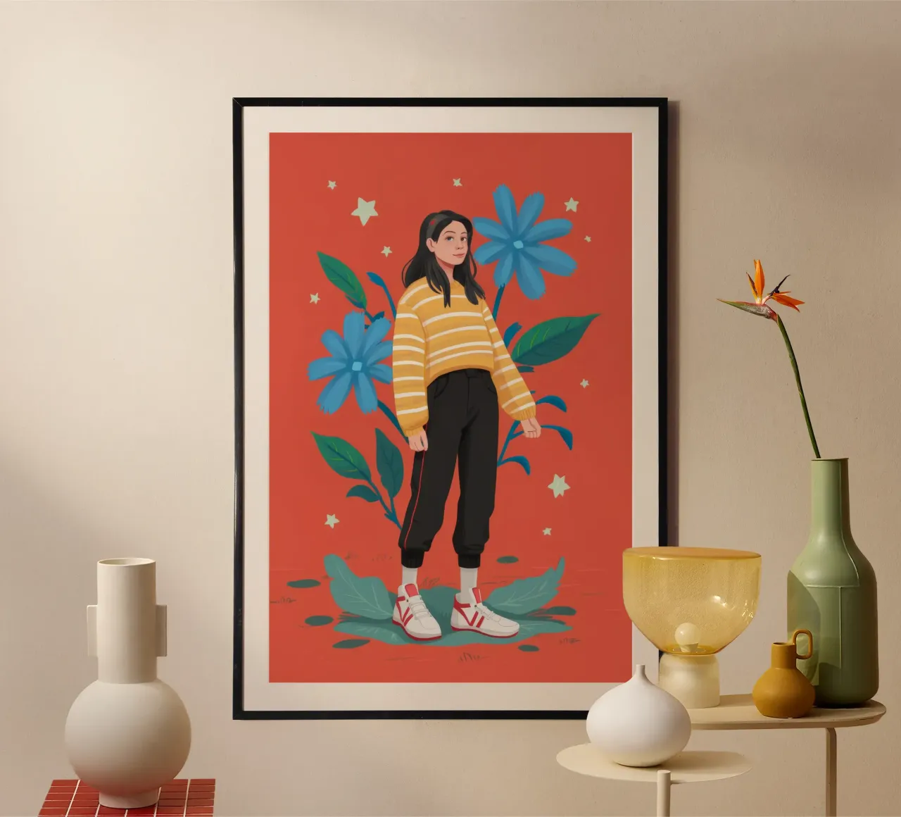 Bold Floral Stance poster by Ivory Frame