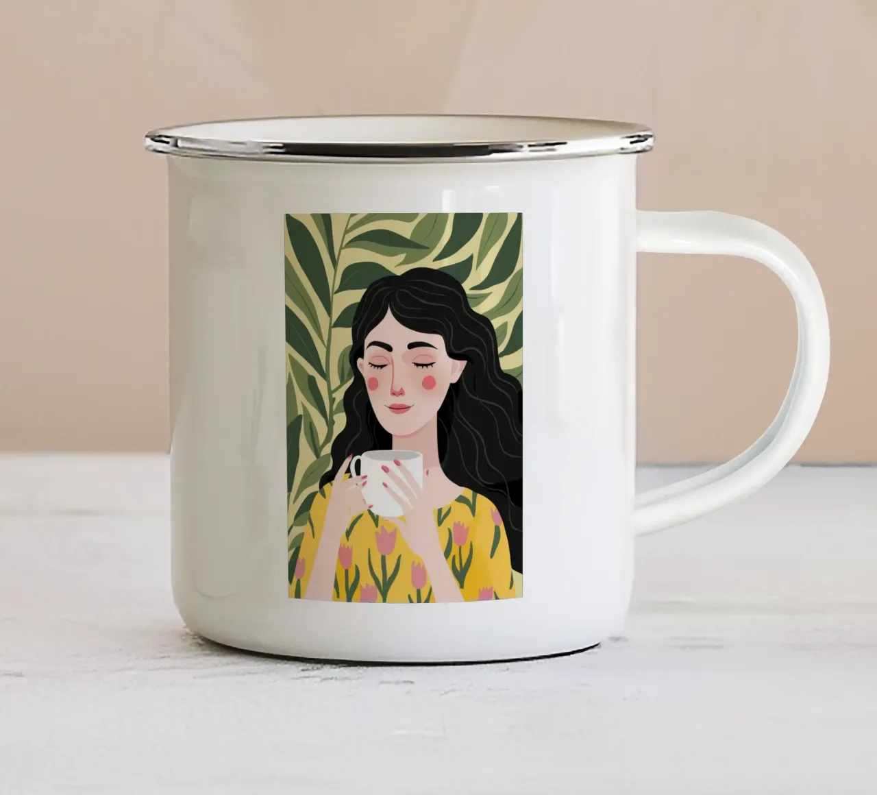 Tè tropicale della beatitudine tazza in smalto da Ivory Frame