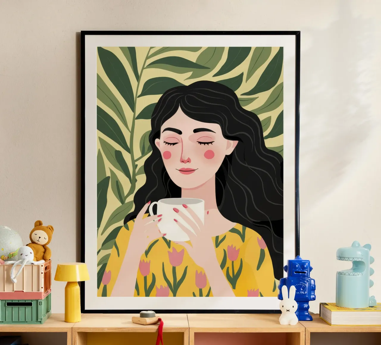 Tè tropicale della beatitudine poster con telaio in plastica da Ivory Frame