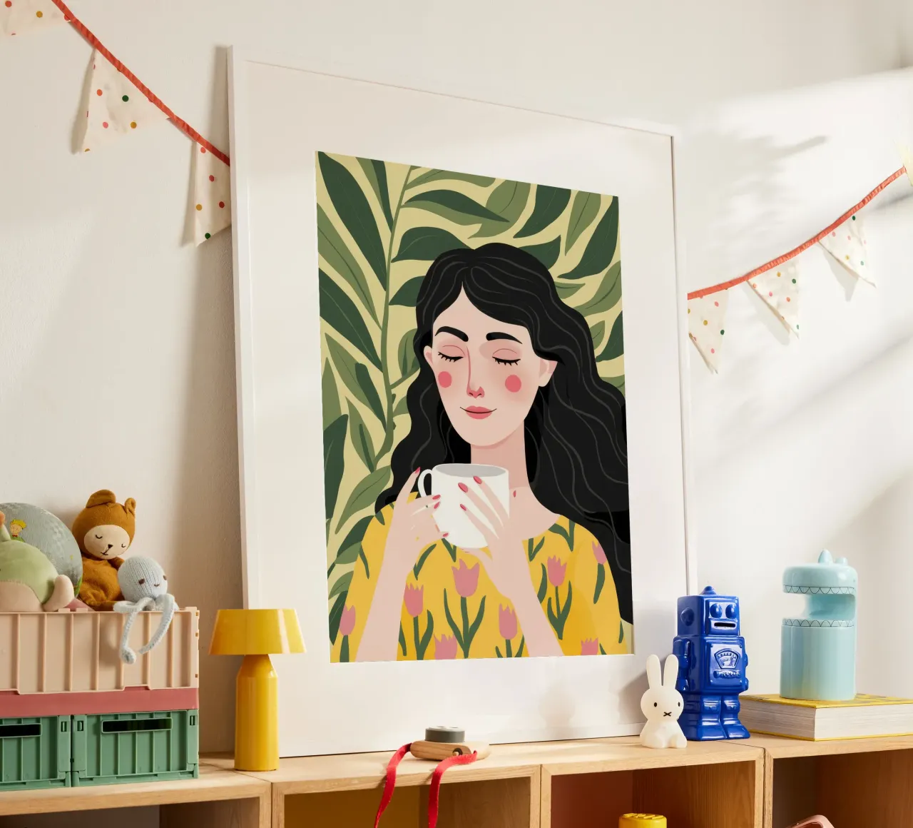 Tè tropicale della beatitudine poster con telaio in plastica da Ivory Frame
