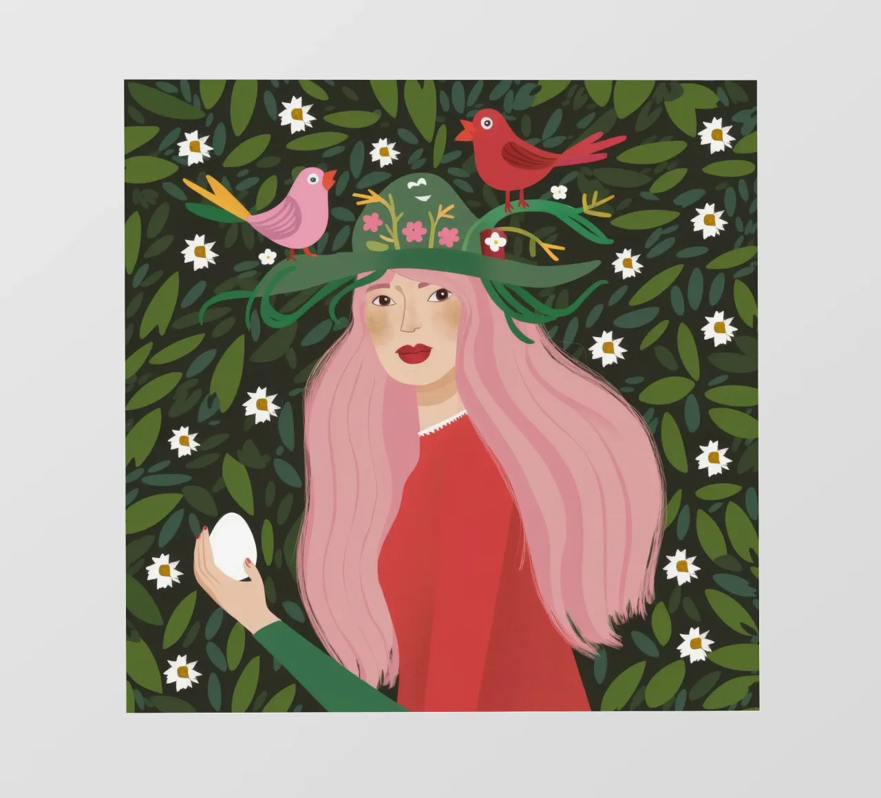 Fanciulla della foresta incantata telo in pvc da Ivory Frame