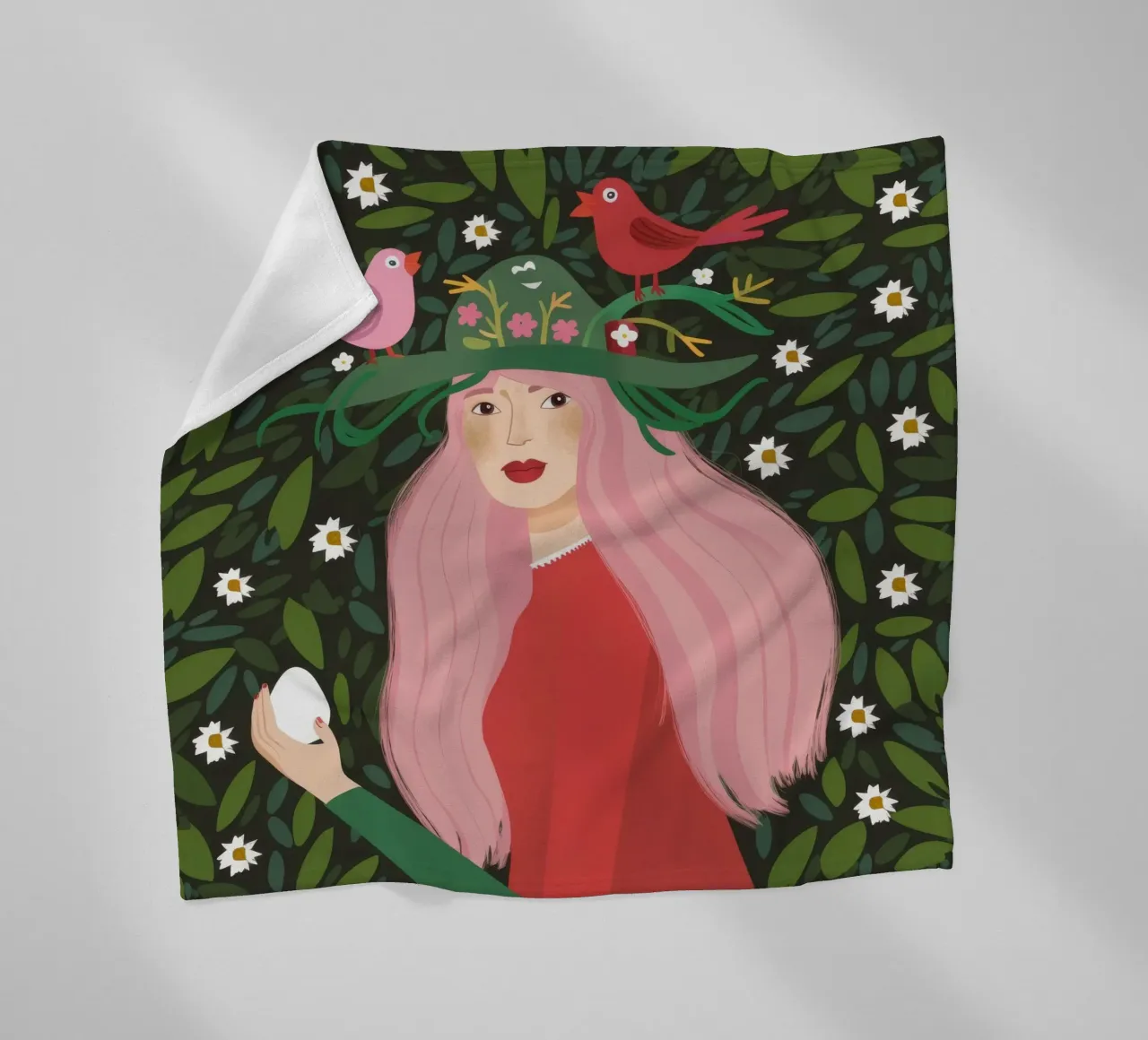 Fanciulla della foresta incantata coperta in pile da Ivory Frame