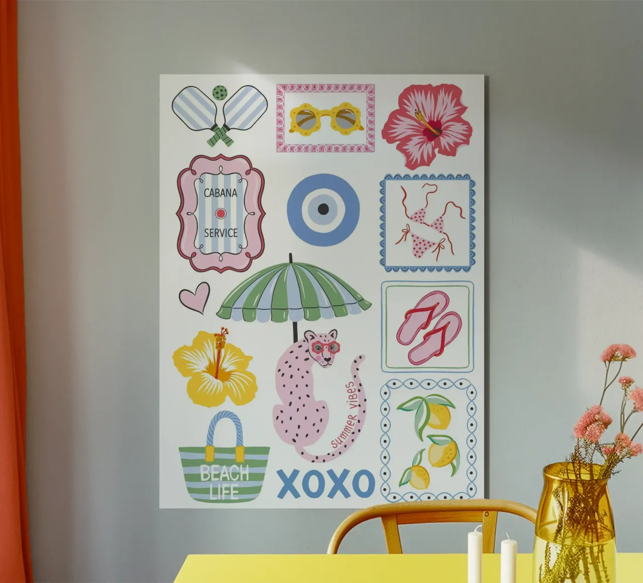 Whimsical summer beach vibes alluminio dibond da Vivdesign