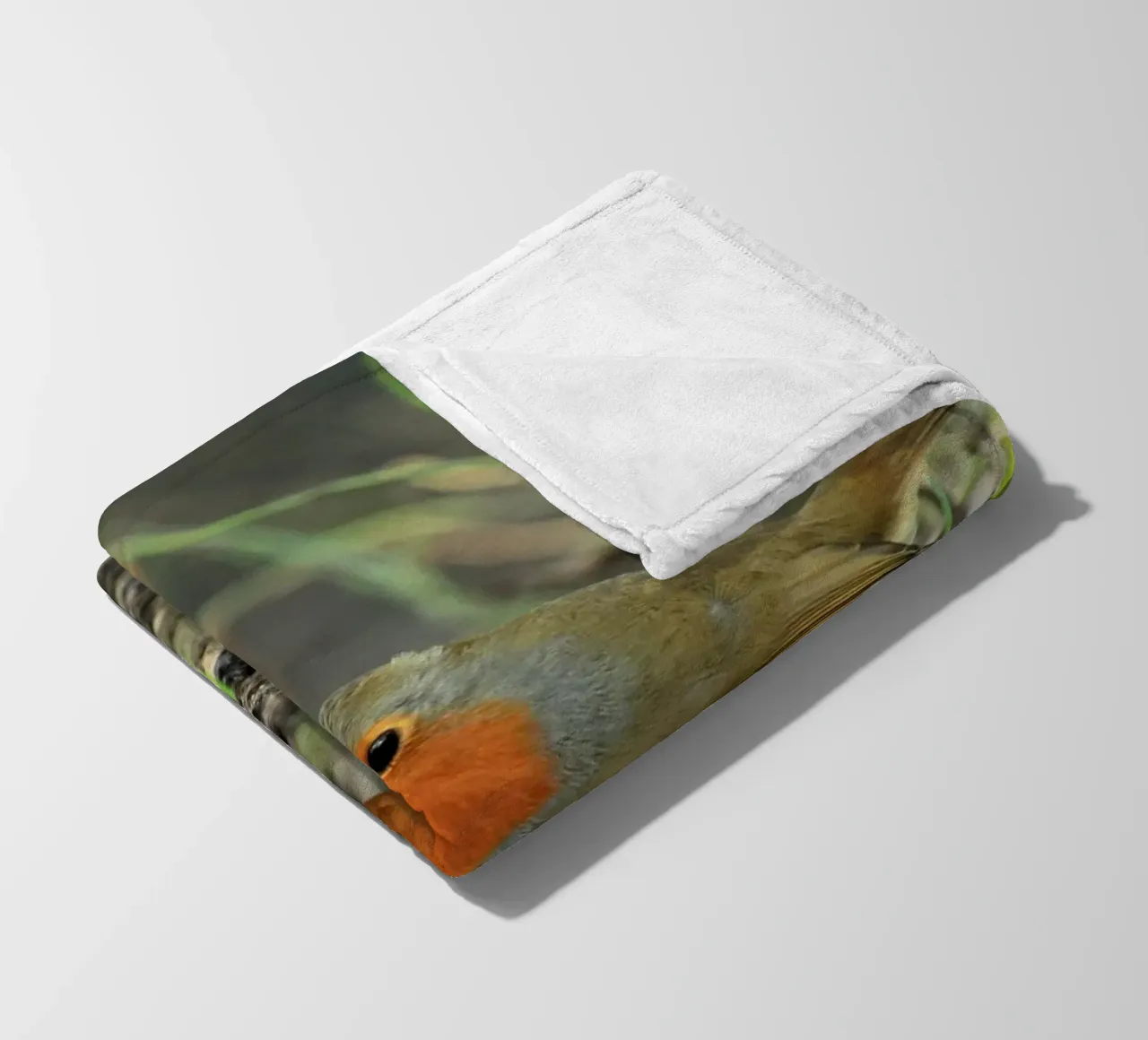 Robin on the Forest Floor fleece blanket by Jack C Photography