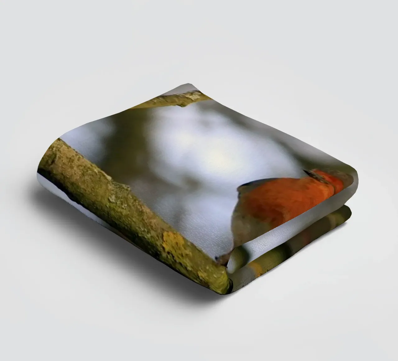 Robin Perched on a Branch in an Winter Tree towel by Jack C Photography