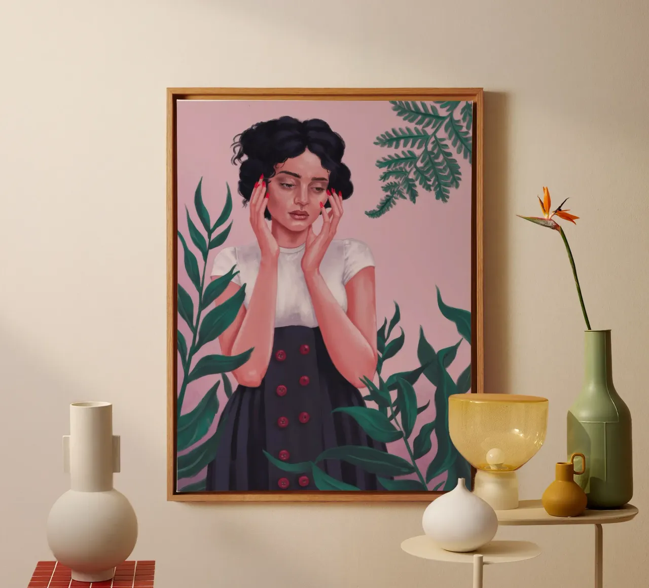 Sogno floreale pensoso tela con Cornice a cassetta da Ivory Frame