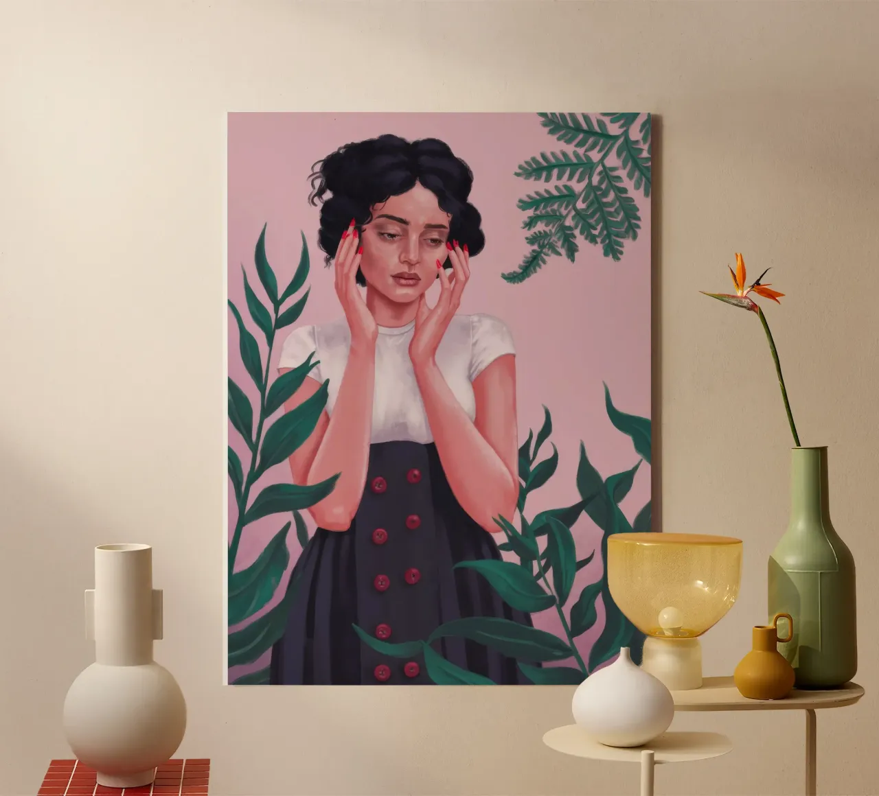 Sogno floreale pensoso tela con Cornice a cassetta da Ivory Frame
