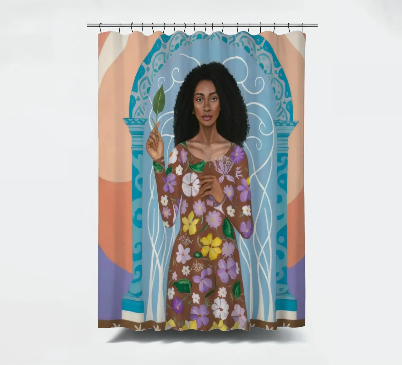 Mystischer Garten Portal Duschvorhang von Ivory Frame