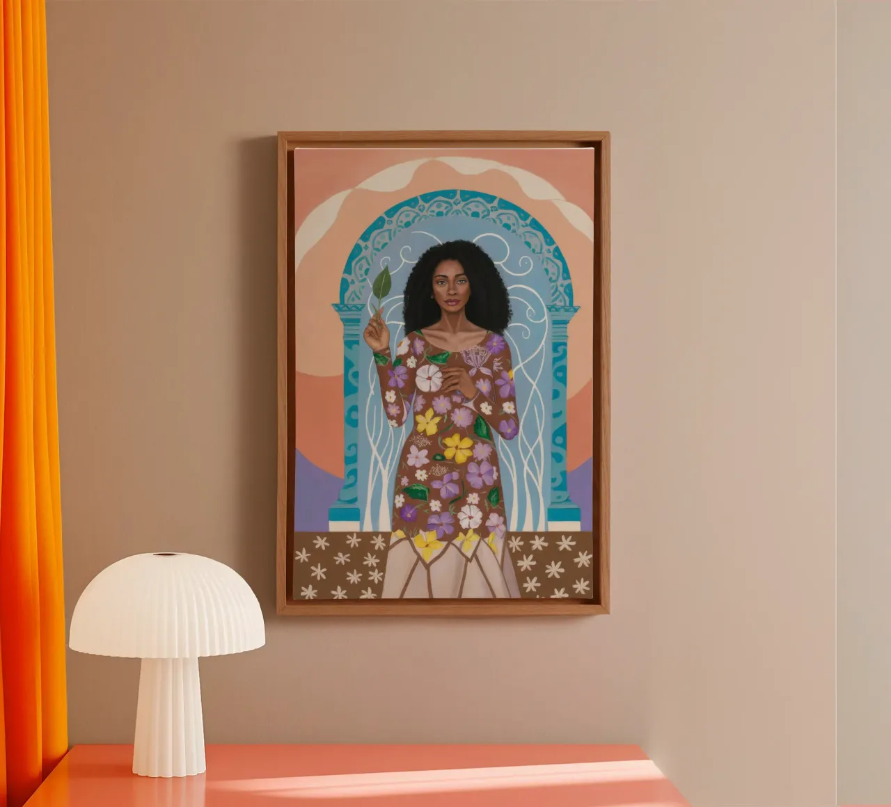Mystical Garden Portal canvas met Baklijst van Ivory Frame