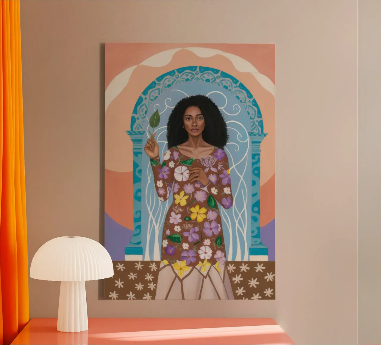 Mystical Garden Portal canvas met Baklijst van Ivory Frame
