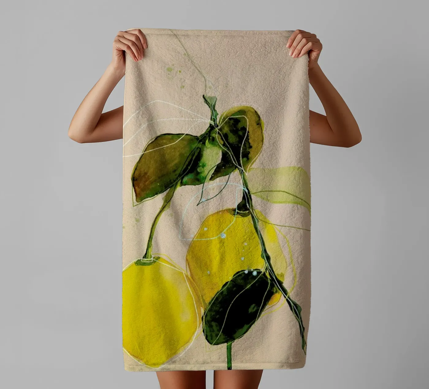 Lemonstudy 02 badhanddoek van Leigh Viner