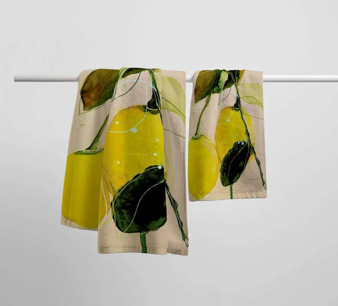 Lemonstudy 02 badhanddoek van Leigh Viner