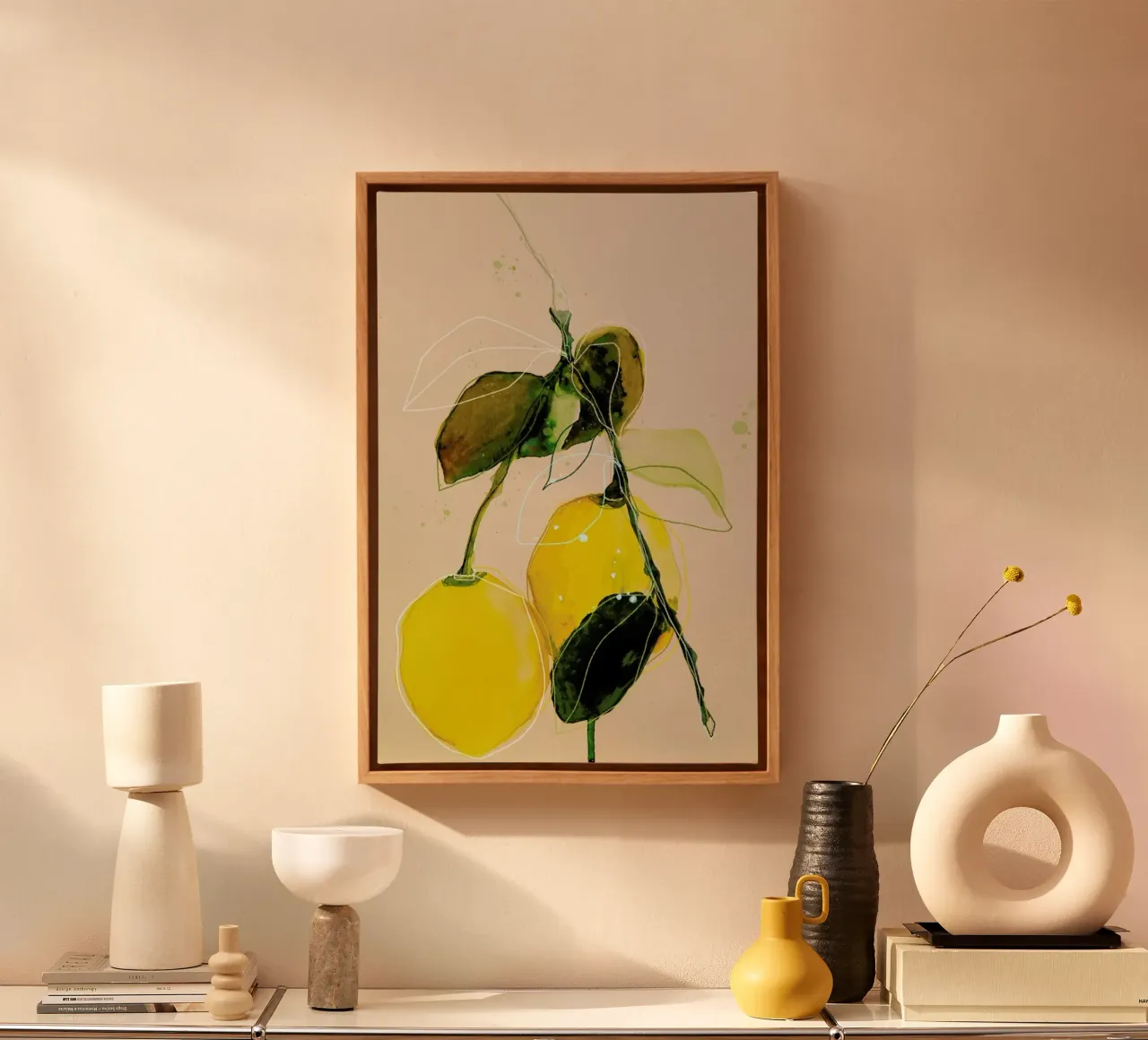 Lemonstudy 02 tela con Cornice a cassetta da Leigh Viner
