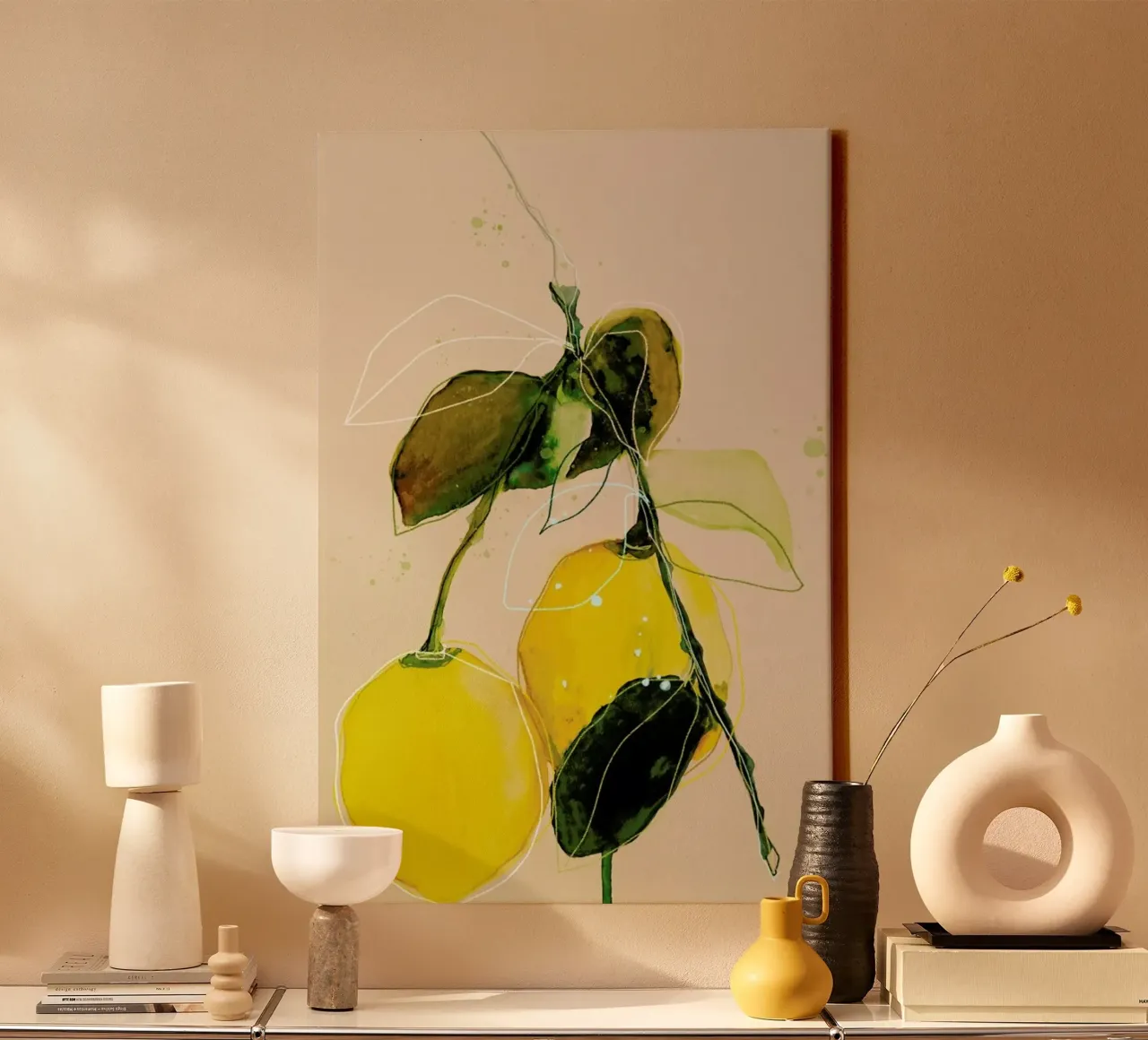 Lemonstudy 02 tela con Cornice a cassetta da Leigh Viner