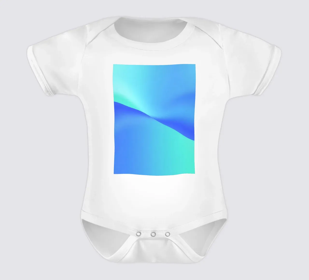 Vloeiend abstract ontwerp in blauwtinten met golven babyrompertje korte mouwen van DesignDoodle