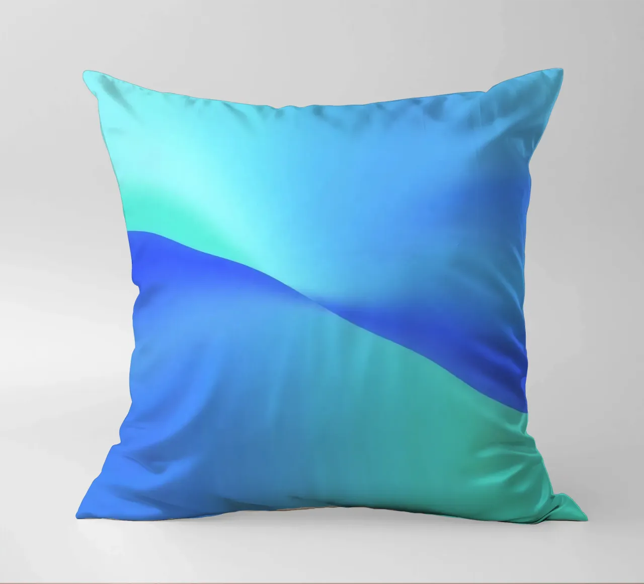 Fluid abstract design in shades of blue with waves decorative cushion by DesignDoodle