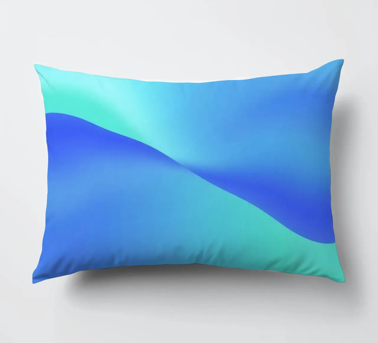 Fluid abstract design in shades of blue with waves decorative cushion by DesignDoodle