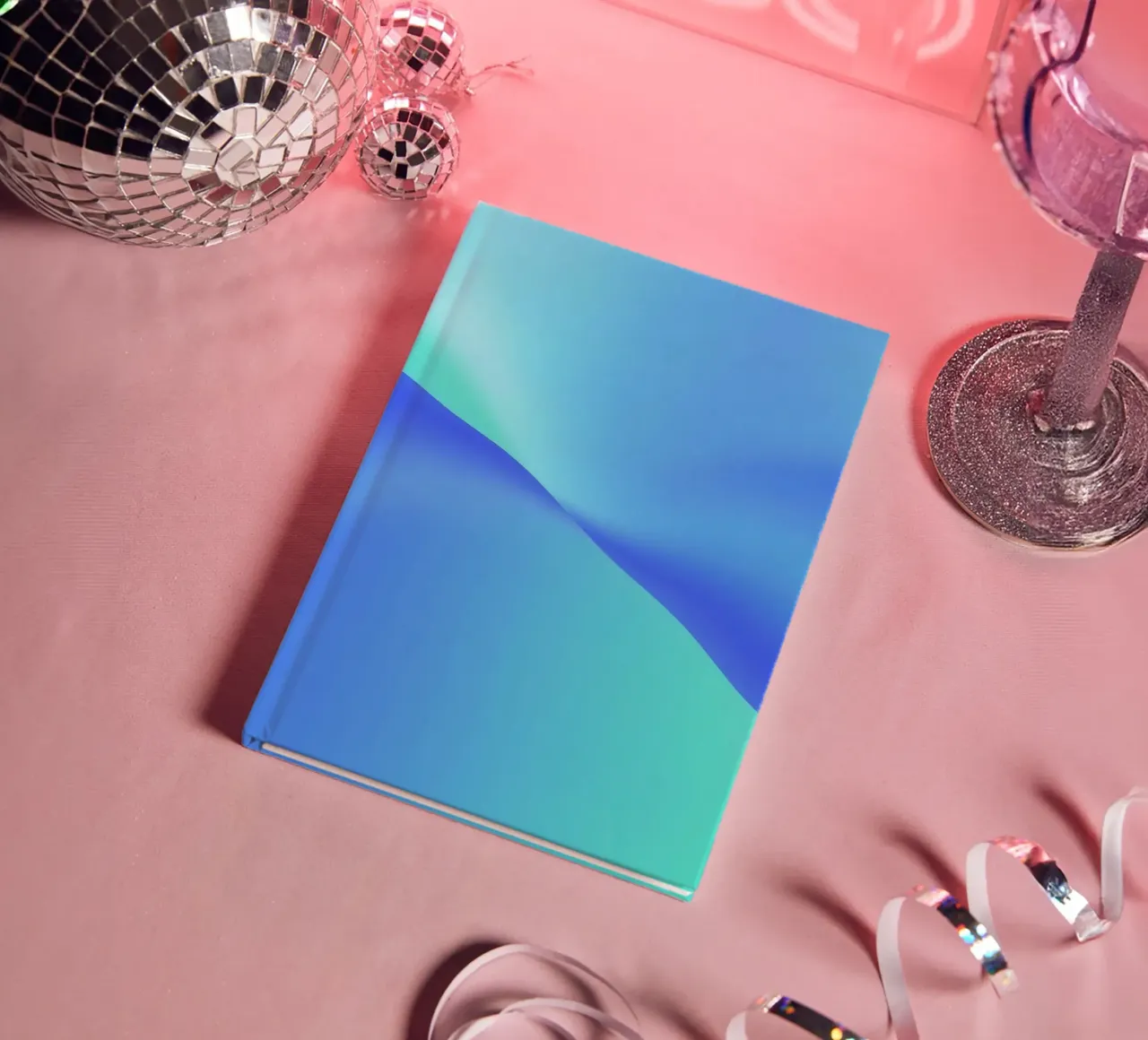 Fluid abstract design in shades of blue with waves notebook by DesignDoodle