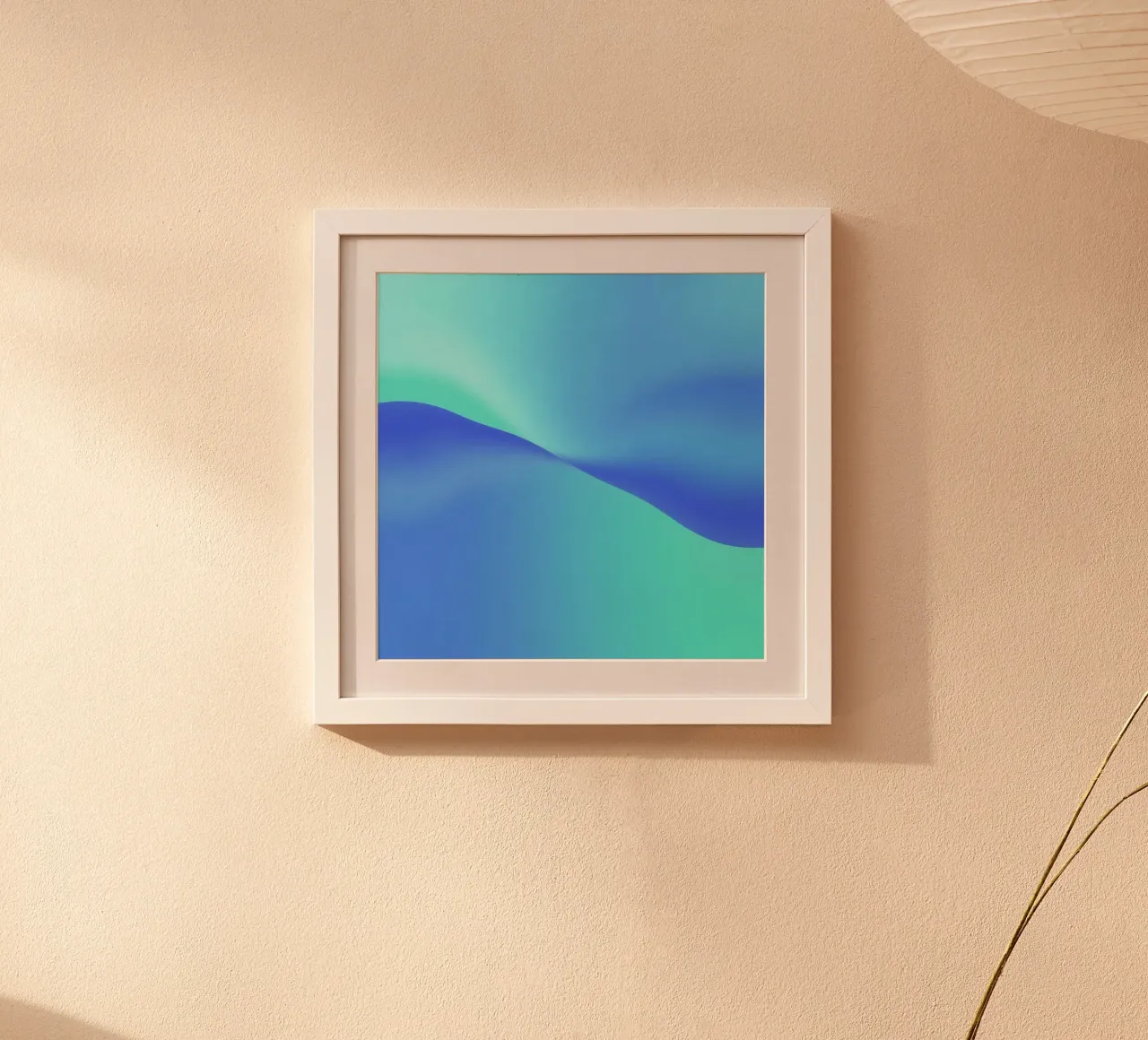 Vloeiend abstract ontwerp in blauwtinten met golven hahnemühle van DesignDoodle