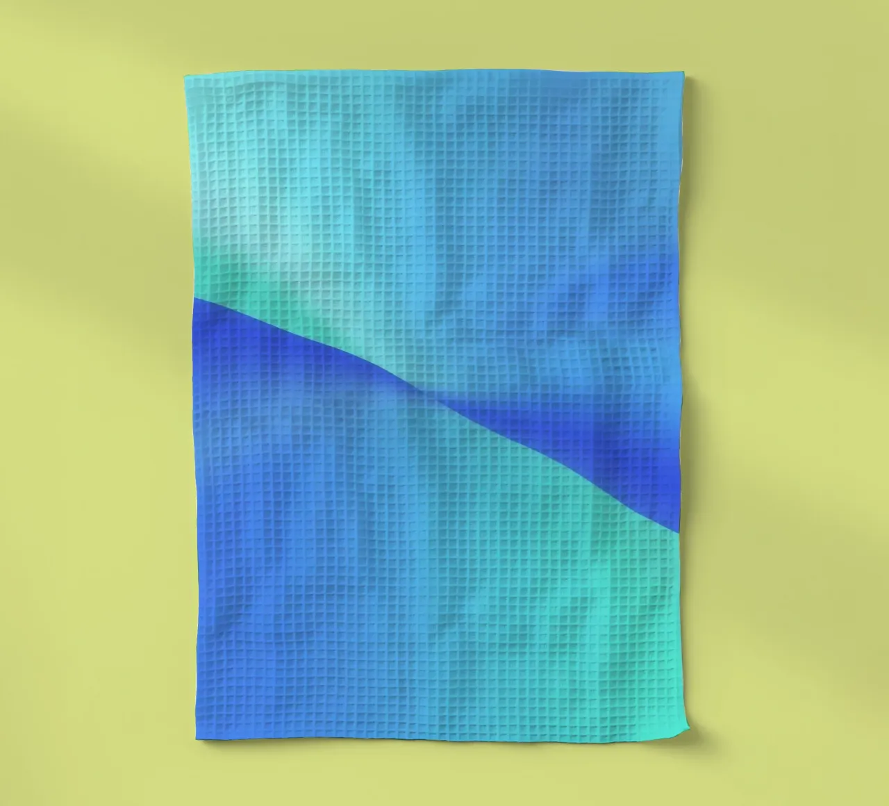 Motif abstrait fluide dans les tons de bleu avec des vagues torchon de DesignDoodle
