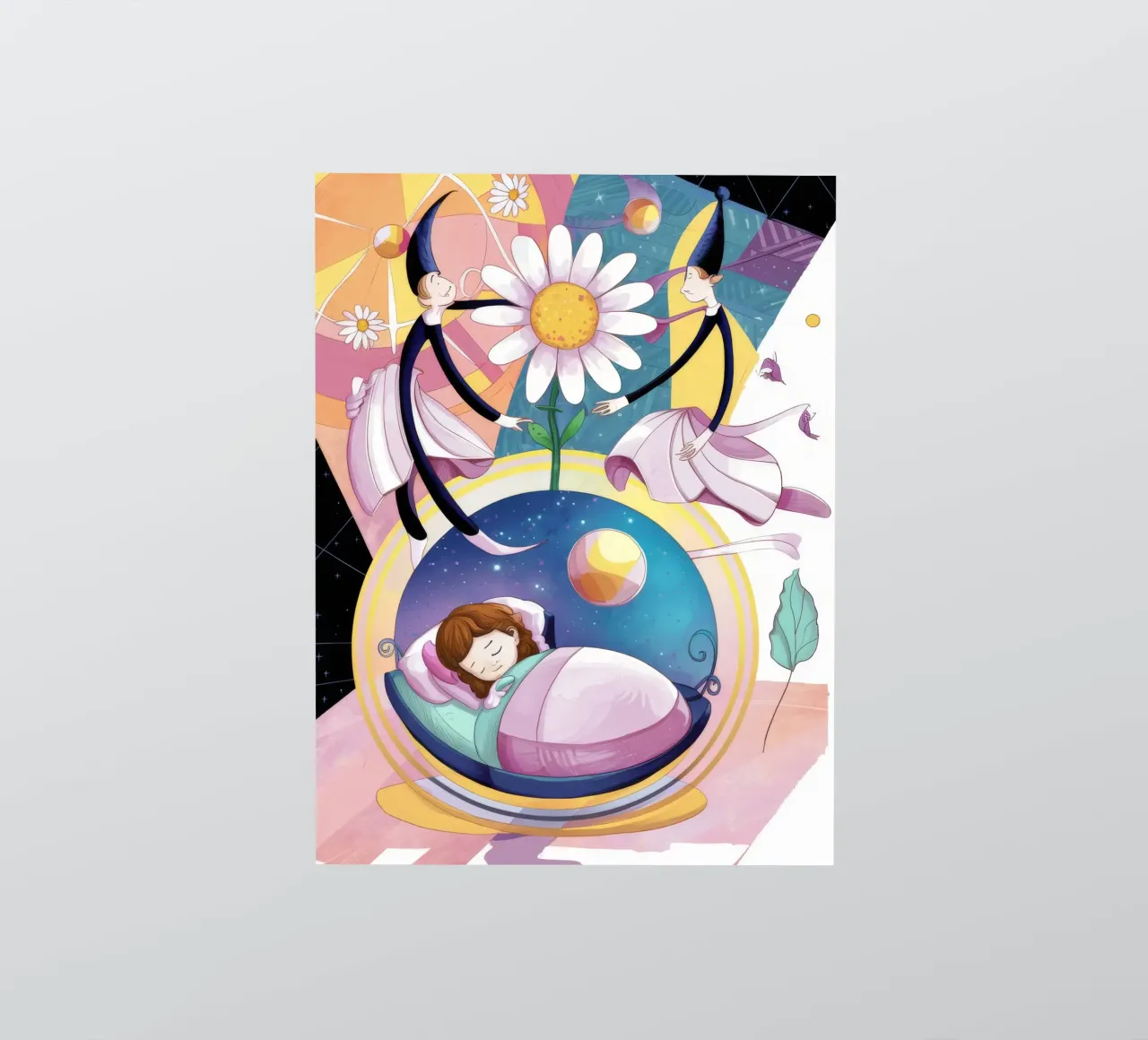 Kosmischer Blütentraum Sticker von Ivory Frame