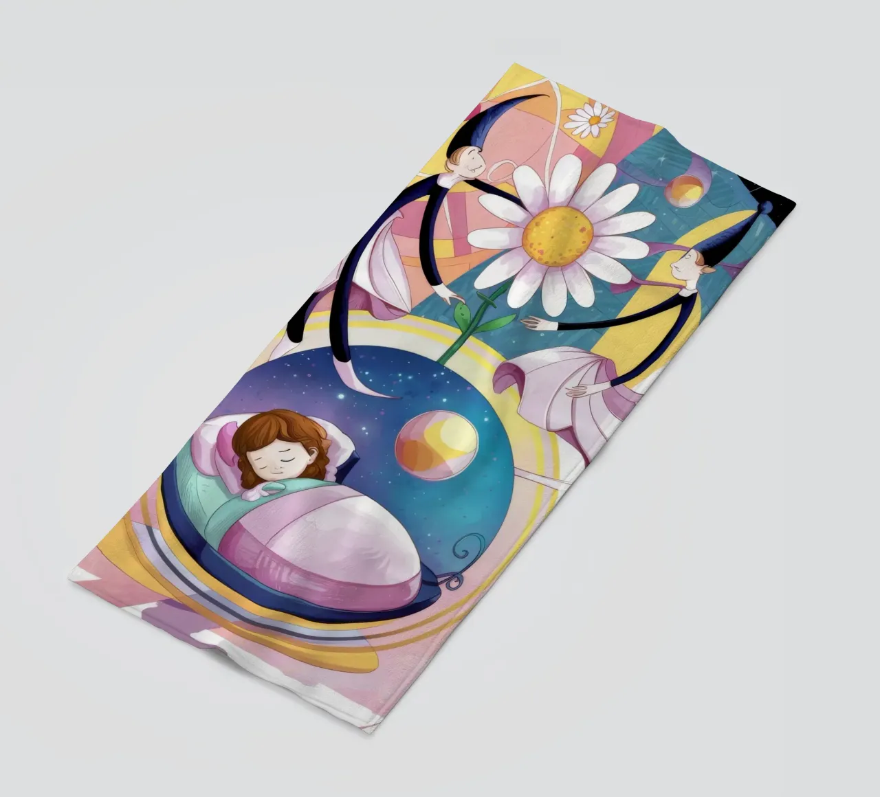 Sogno floreale cosmico telo mare da Ivory Frame