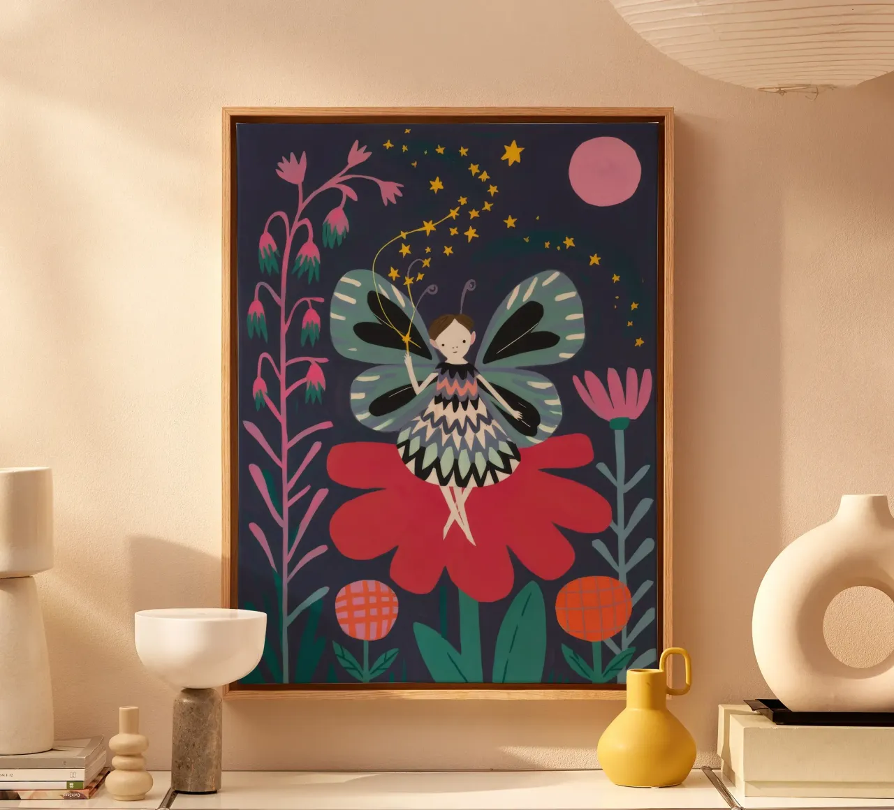 Hemelse vlinderdans canvas van Ivory Frame