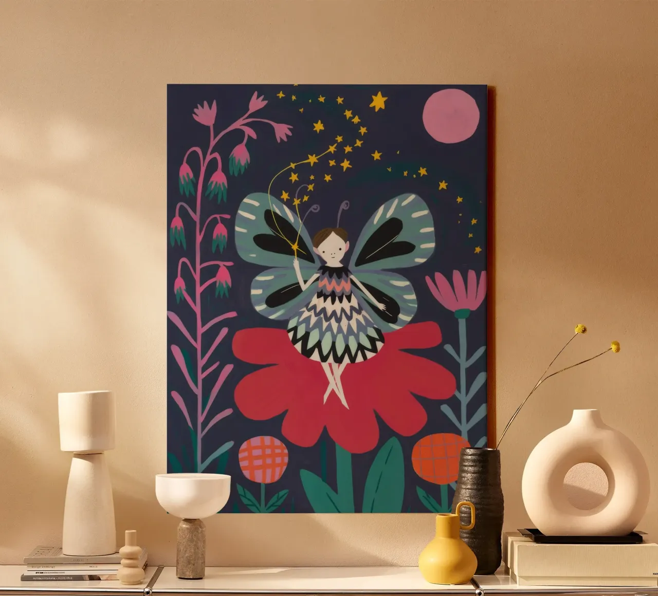 Hemelse vlinderdans canvas van Ivory Frame